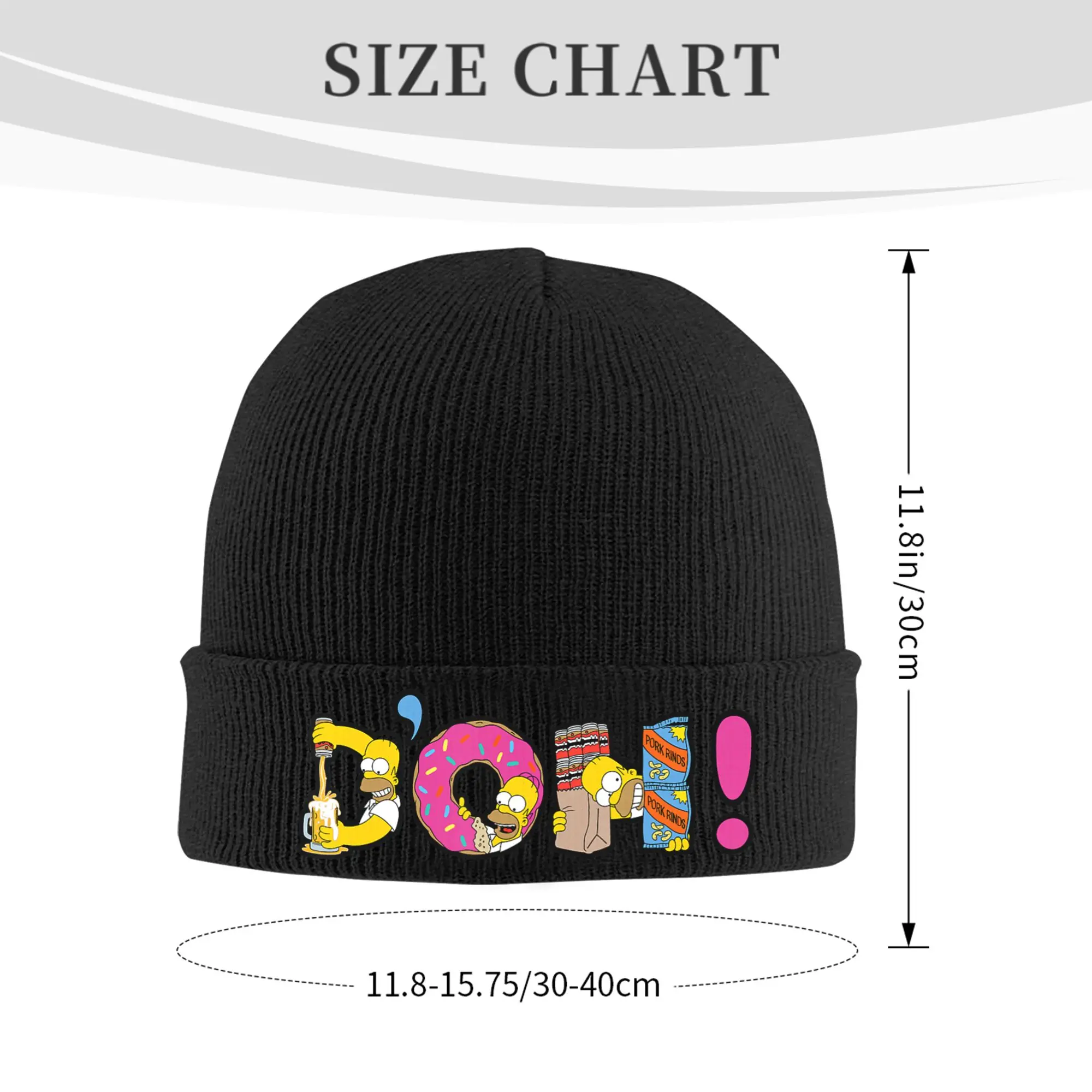 The Simpson Homer Beer and Donuts Letters D-OH! Knitted Hat Beanie Winter Hats Warm Unisex  New  Cap for Men Women Gifts,