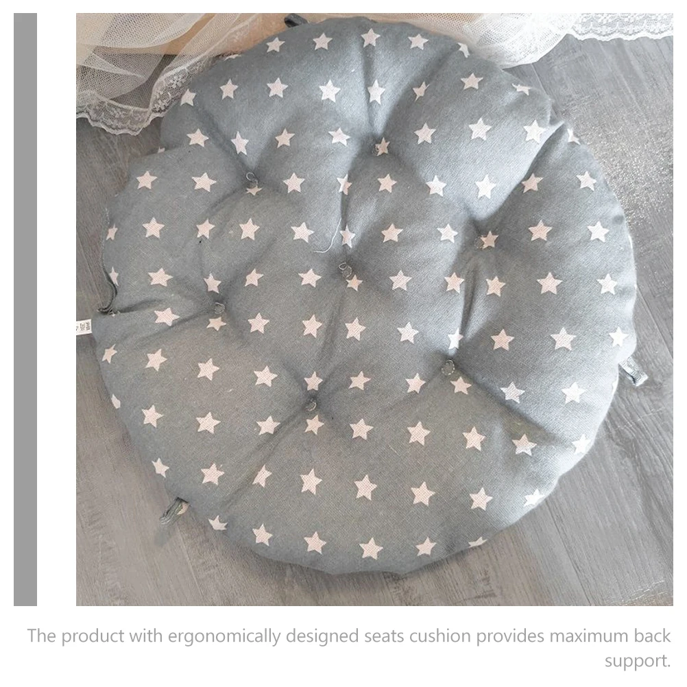

Japanese Cotton Linen Cushion 40x40cm Gray Star Round Seat Pad Floor Pillow Home Comfortable Meditation Mat Decorative