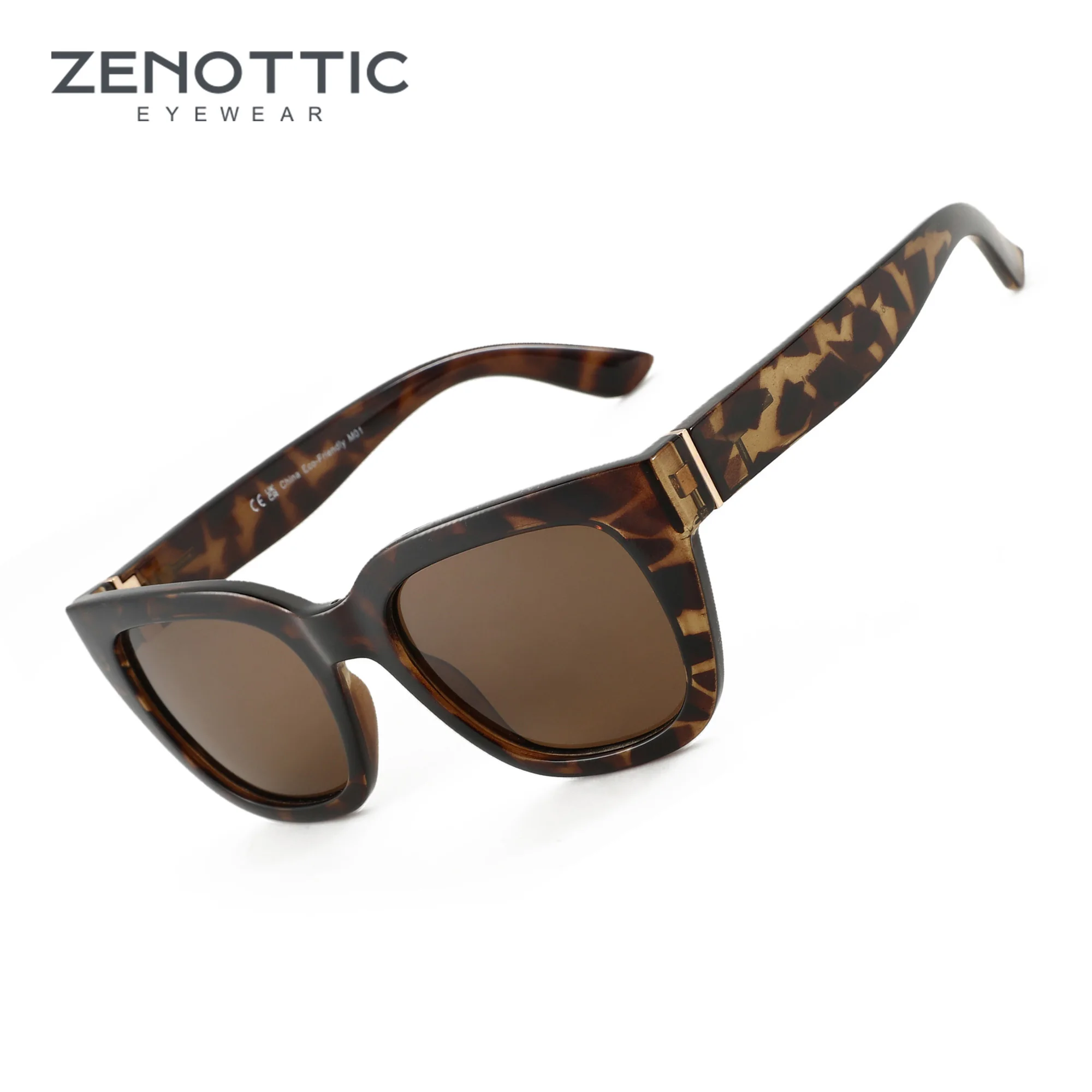 Okulary przeciwsłoneczne ZENOTTIC Retro Square Polarized dla kobiet, vintage, z ochroną UV400, modne okulary przeciwsłoneczne w stylu fashion.