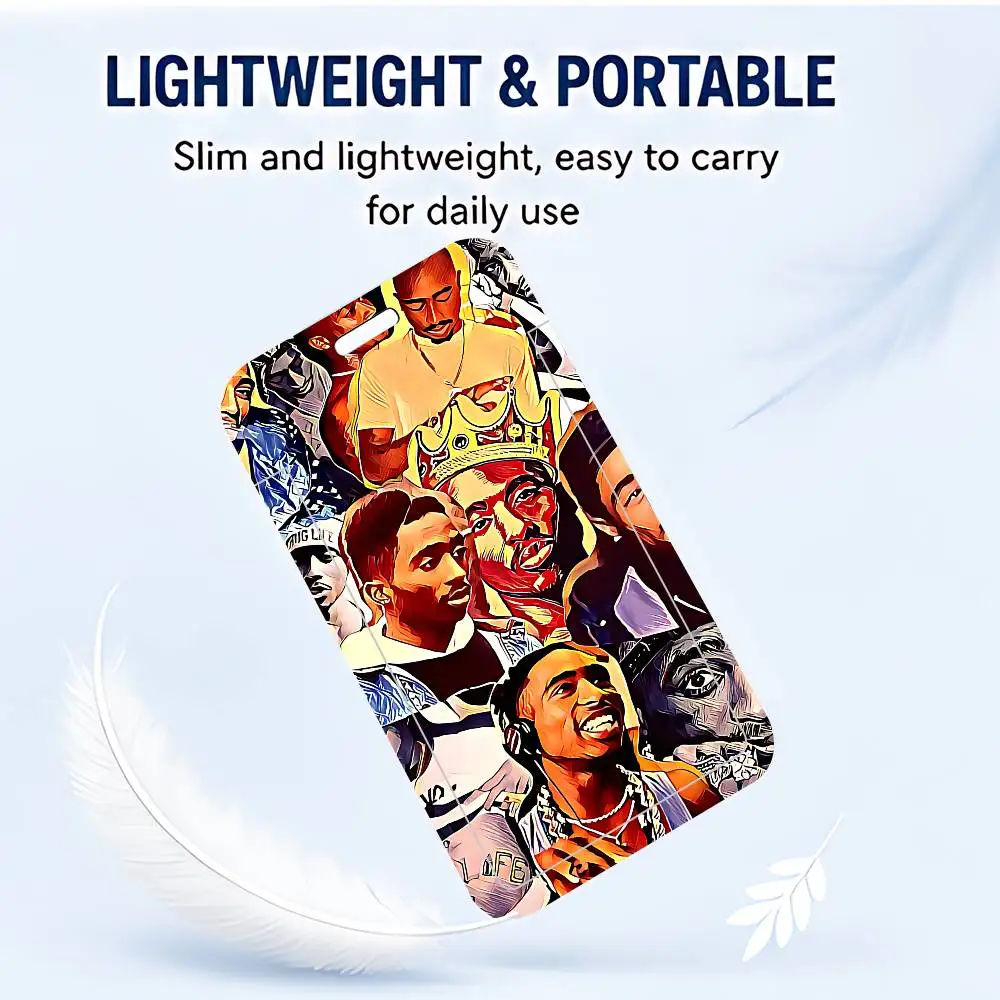 Rapper 2pac Singer ID Badge Holder With Lanyard Neck Strap For Office School Name Card Credentials Case