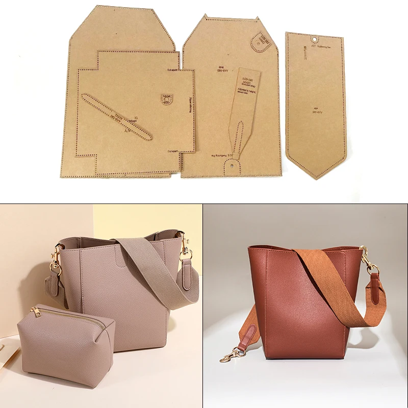 DIY Sewing Pattern Leather Craft Shoulder Bags Template Pattern Hollowed kraft Paper drawing Stencil 11x7.5cm