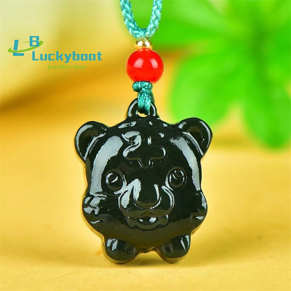 Natural Hetian Qingyu Exquisite Sculpture Cute Tiger Head Pendant Simple and Versatile Retro Ethnic Style for Men and Women