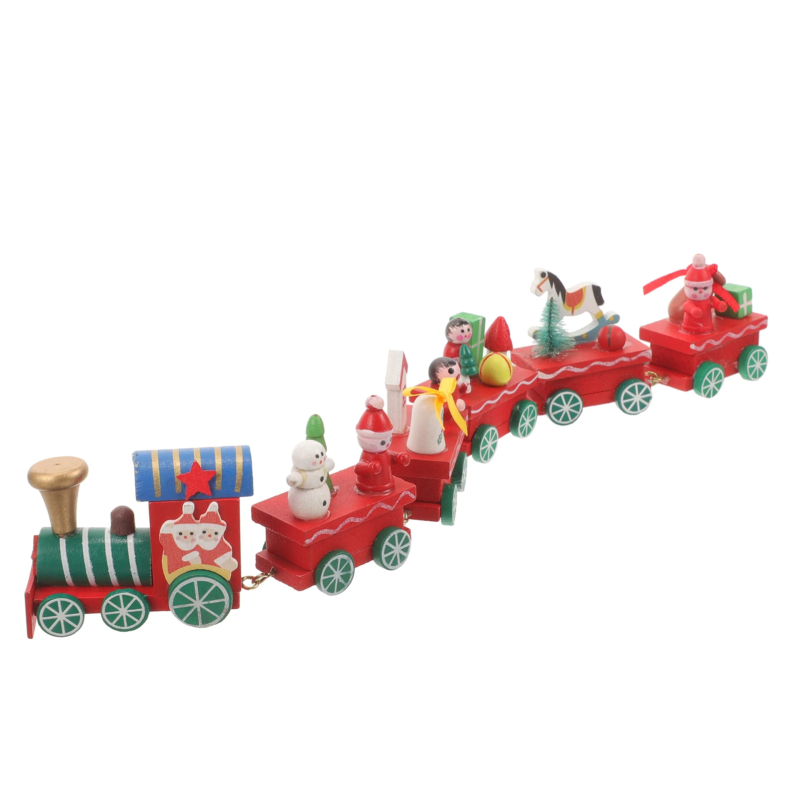 Wooden Train Crafts Xmas Decorations Small Ornaments Kids Trains Christmas Miniature