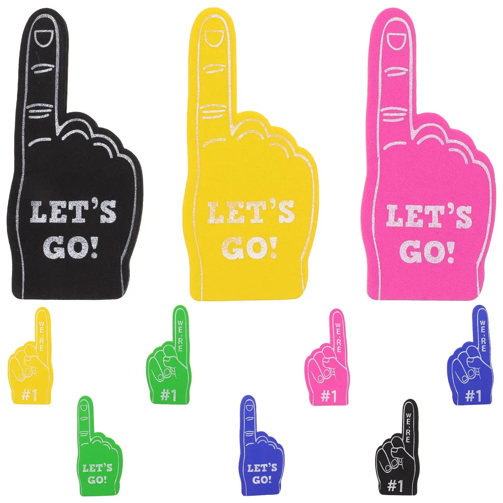 

10 Pcs Single Finger Gloves EVA Foam Hand Kids Sports Party Favors Reusable Cheer Props Colorful foam fingers for sports
