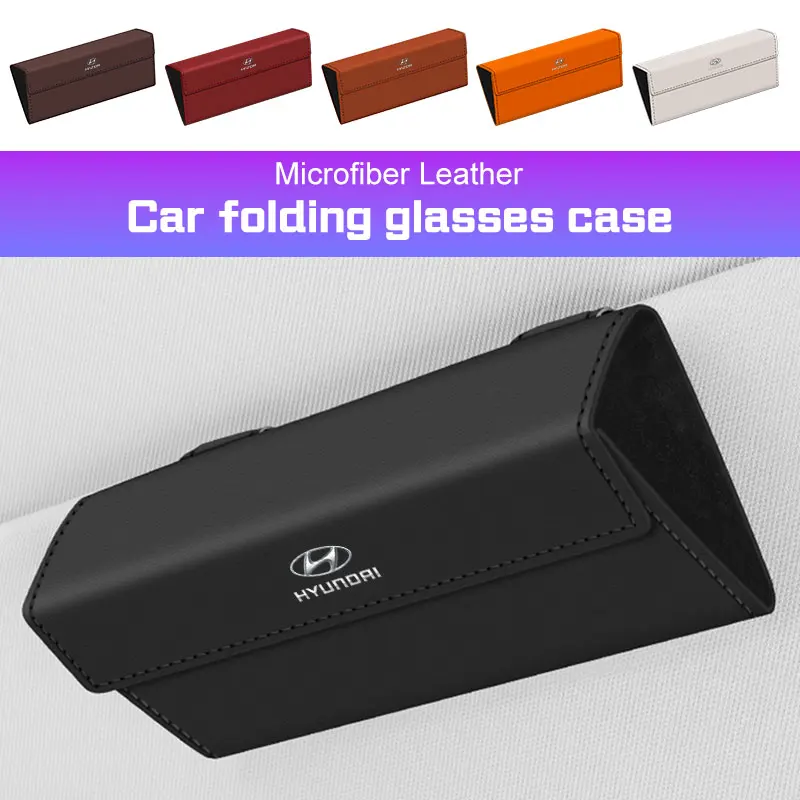 

Кожаный автомобильный чехол для солнцезащитных очков с солнцезащитным козырьком для Hyundai I40 I30 i20 Sonata Tucson Kona Santa Fe Elantra Azera Creta N line