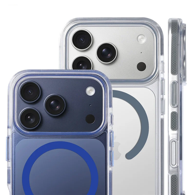 Luksusowy, składany uchwyt do etui MagSafe dla iPhone 18 Pro, 16, 16 Pro, 17, 17 Pro Max – przezroczyste, magnetyczne, ochronne, twarde etui. — zdjęcie produktu 3