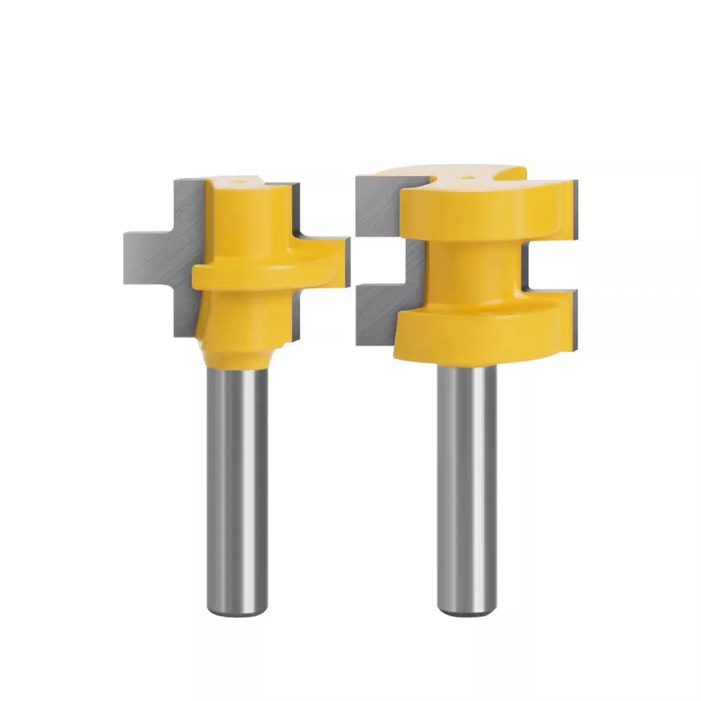 LAVIE 2pcs 8MM Shank Imported Technology Square Tooth Wood Router Bit for Flooring and Joinery