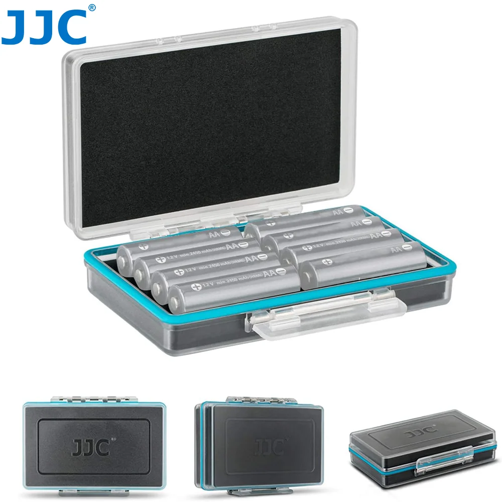 JJC 8 Slot AA Battery Case PC Shell Waterproof Shockproof Battery Storage Case for AA 14500 Lithium Batteries Box ﻿