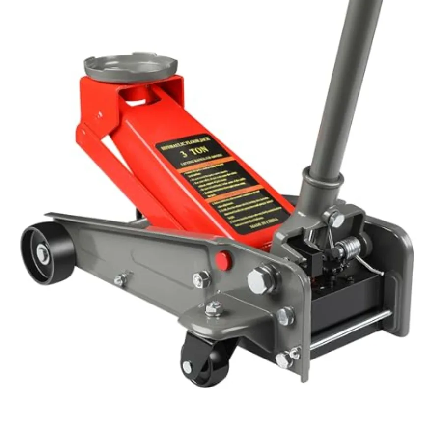 

3 Ton Floor Jack 6600LBS Heavy Duty Hydraulic Jack with Single Piston Pump Fast Lift with Wheels Lift Range: 5.31''-18.11'' Ste