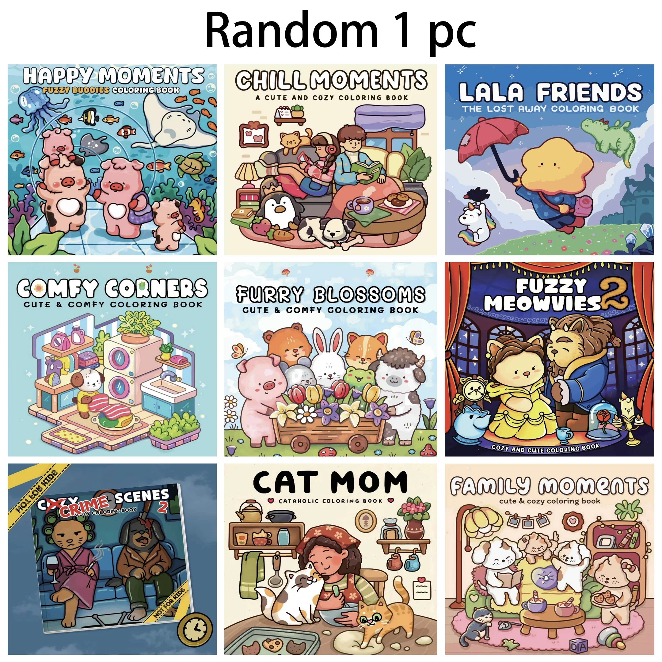 (случайный 1) Расслабляющая раскраска для взрослых с цифровой росписью, осенние украшения, подарки на Рождество и Хэллоуин