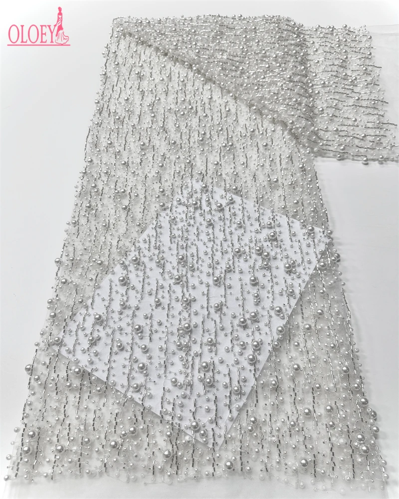 

OLOEY французская сетчатая кружевная ткань с блестками, высокое качество, африканская кружевная ткань с бисером, нигерийская вышивка, кружевная ткань для свадебной вечеринки