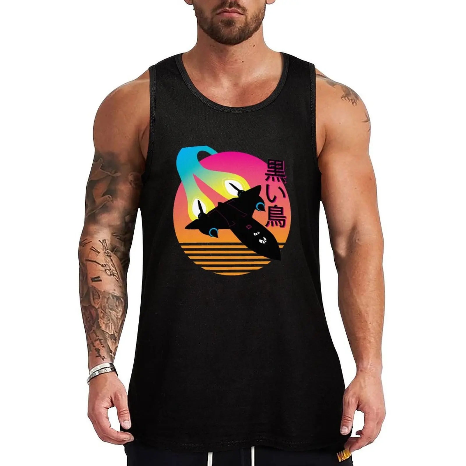 

SR-71 Blackbird Vaporwave Tank Top Men's summer clothes Men's sports t-shirt cute tops