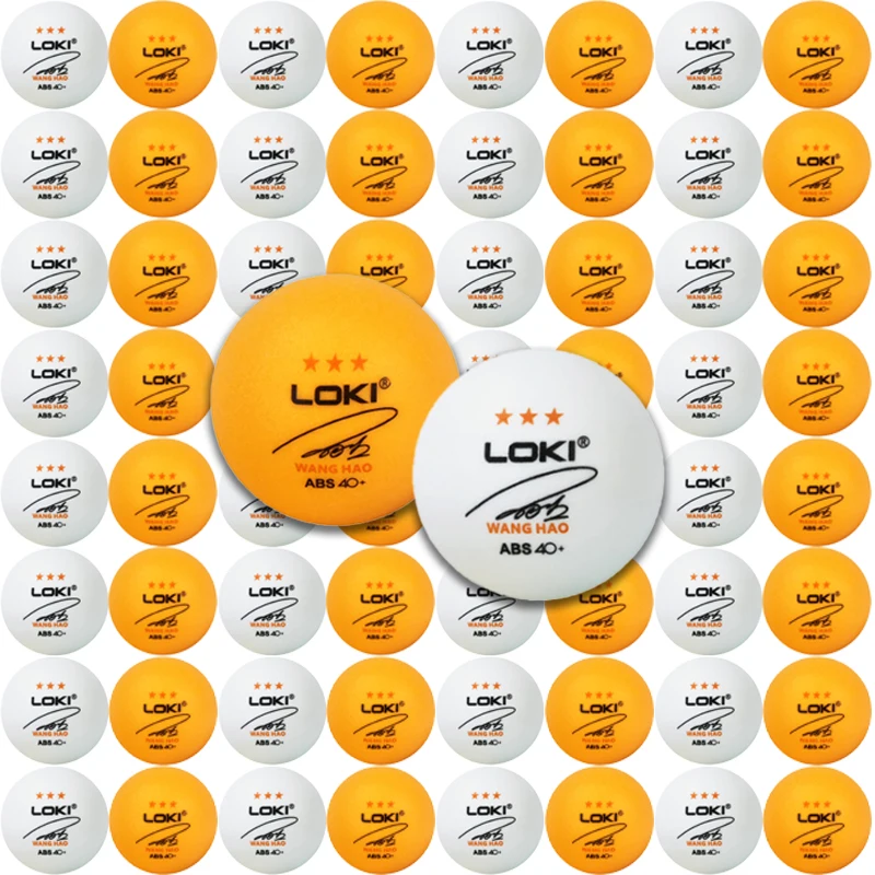 LOKI Table Tennis Balls 3 Star 40+ New ABS Plastic Material Ping Pong Balls with Seam Club Training Ping Pong Balls 100PCS/PACK