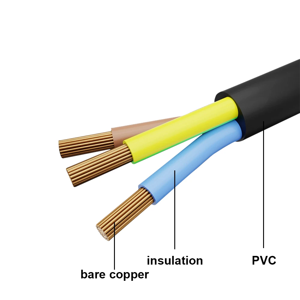 3 Pin/Figure 8 UK US EU Power Cable AC 110V-220V Pure Copper Power Cord FOR Printer TV Projector PC LED Light 1.5M Power Cable