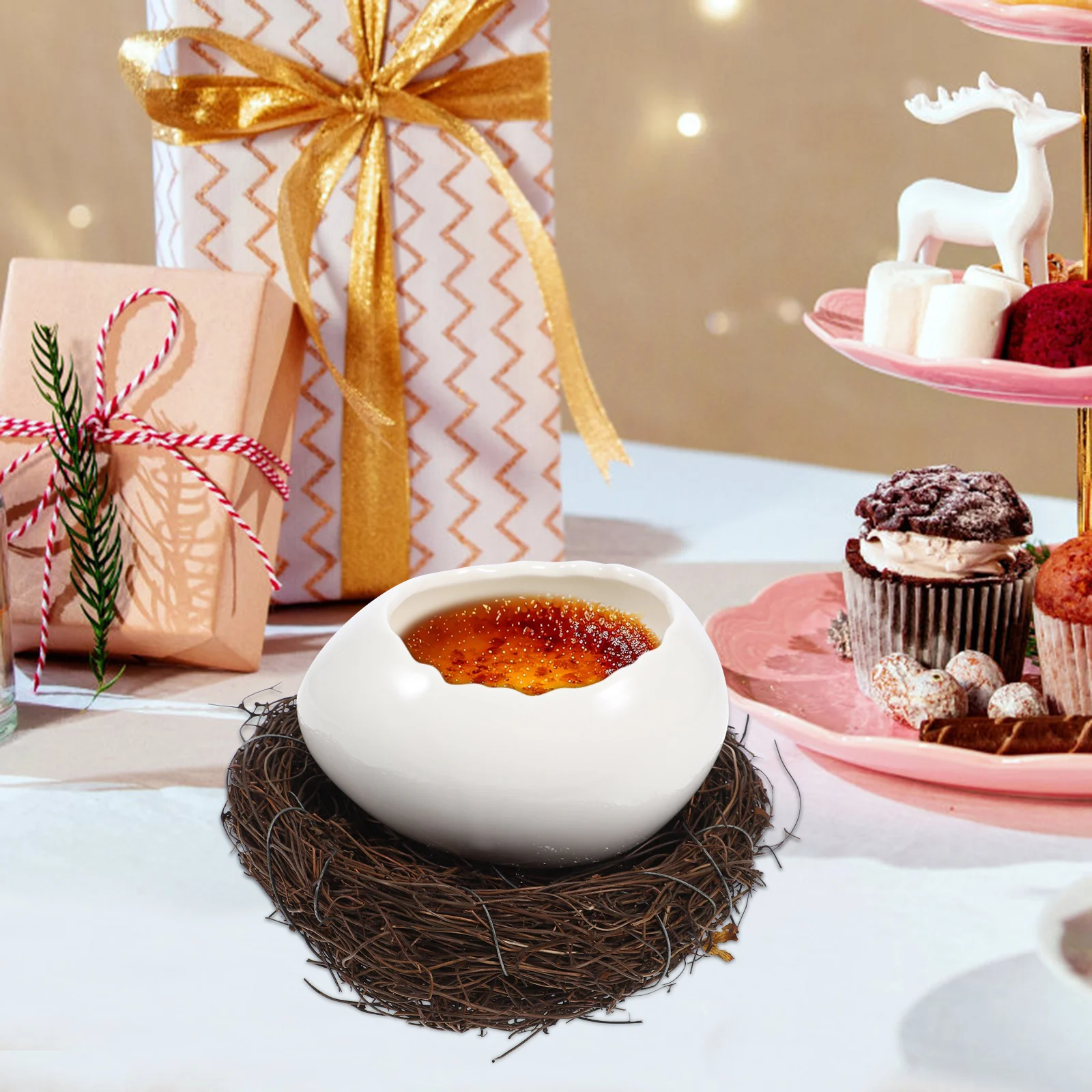 

Eggshell Dessert Bowl Ceramic Food Container Kitchen Decor Salad Snack Tray Egg Shaped Fruit Dish Dry Nut Candy Holder Modern