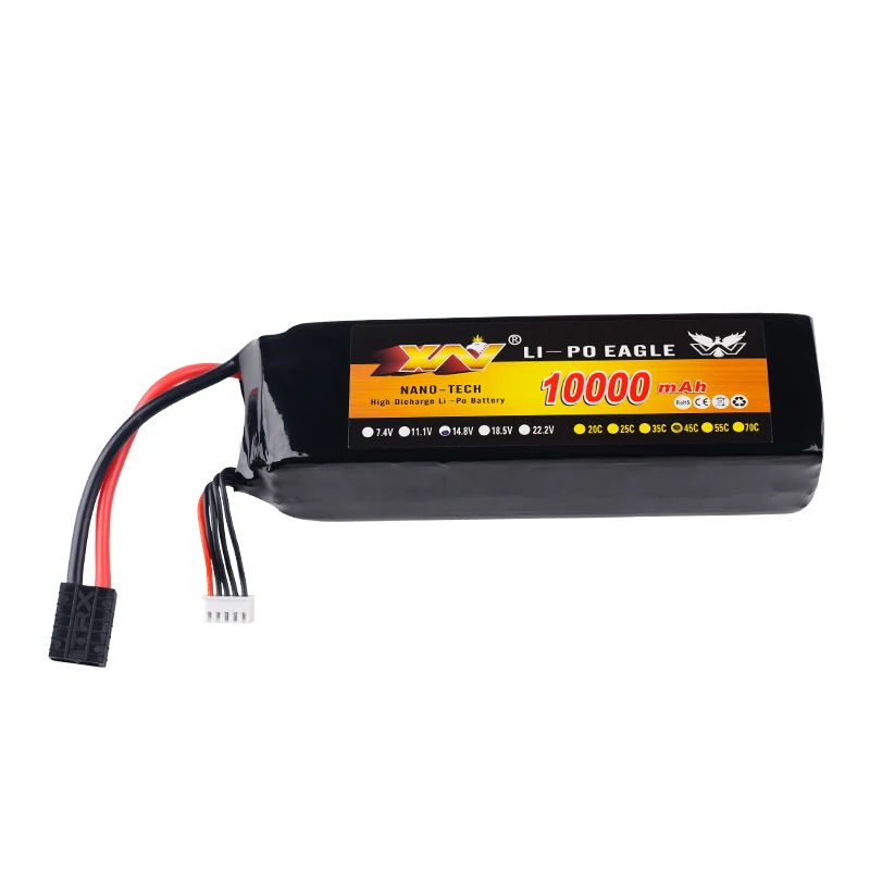 YW RC LiPo Battery 14.8V 10000mAh 45C Max 60C 4S For Traxxas 1/10 RC Car UAV Multi-rotor Quadcopter Airplane Boat