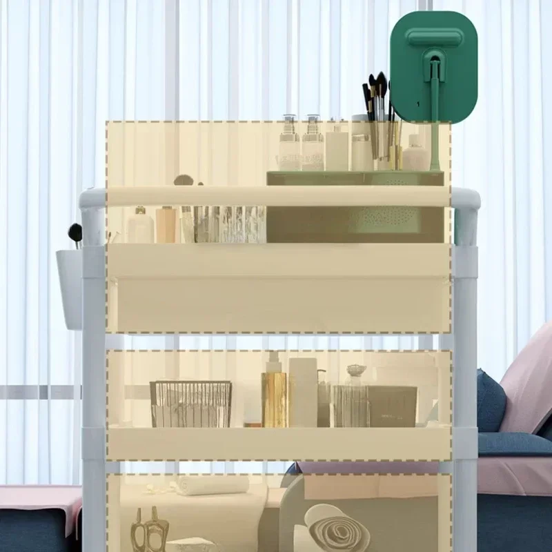 Carros organizadores, carrito de salón plegable para servir extensiones de cabello, decoración de belleza, muebles, organizador profesional, ruedas de plástico