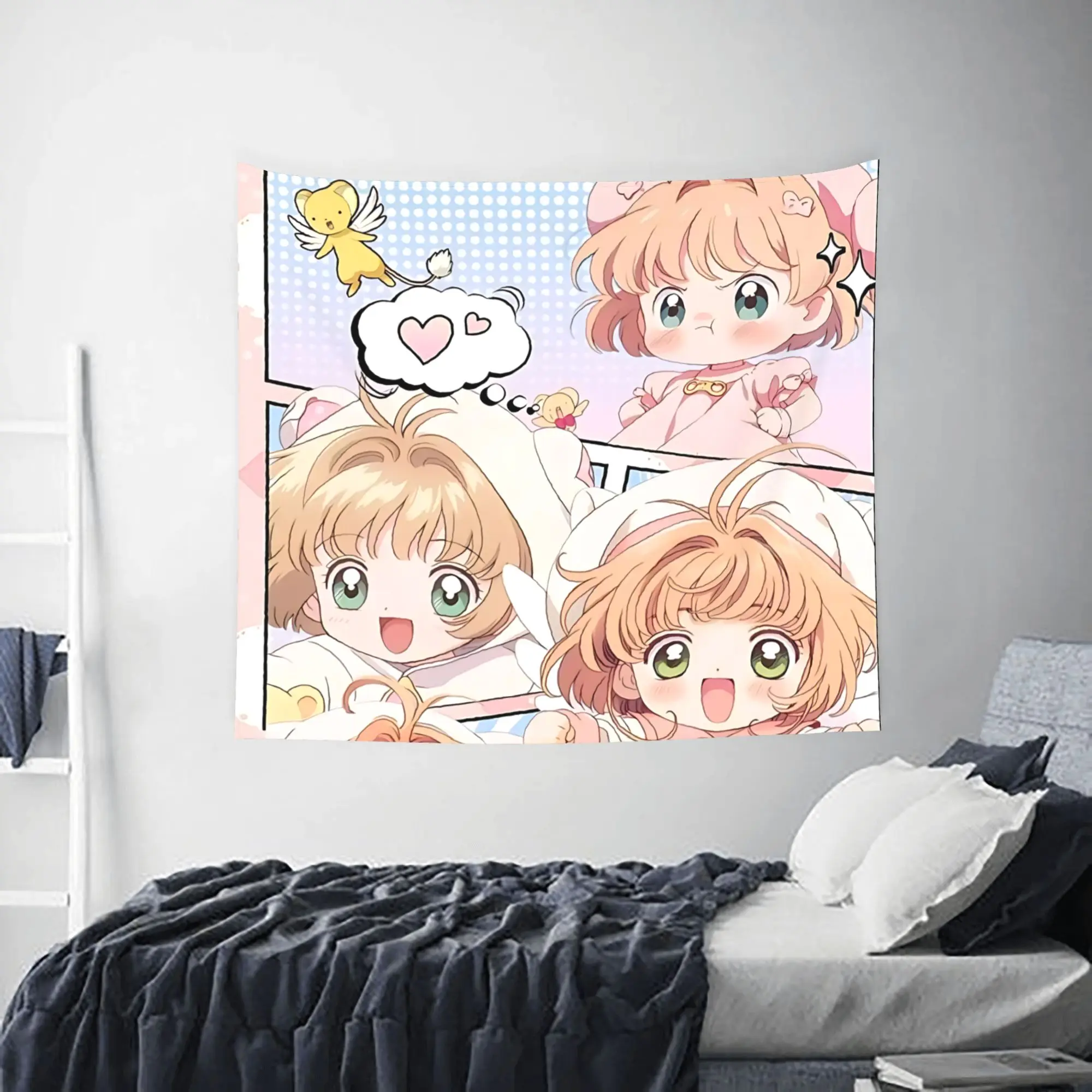 Customized Anime Cardcaptor Sakura cutecore Tapestry Bedroom Decoration  Wall Hanging Blanket Tapestry Cool Stuff For Room