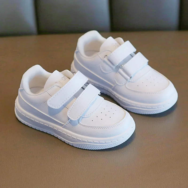 

Tenis Sneakers Kids Spring Autumn New Boys Girls Sports Shoes Casual Board Shoes Leather Soft Soled Children Small White Shoes
