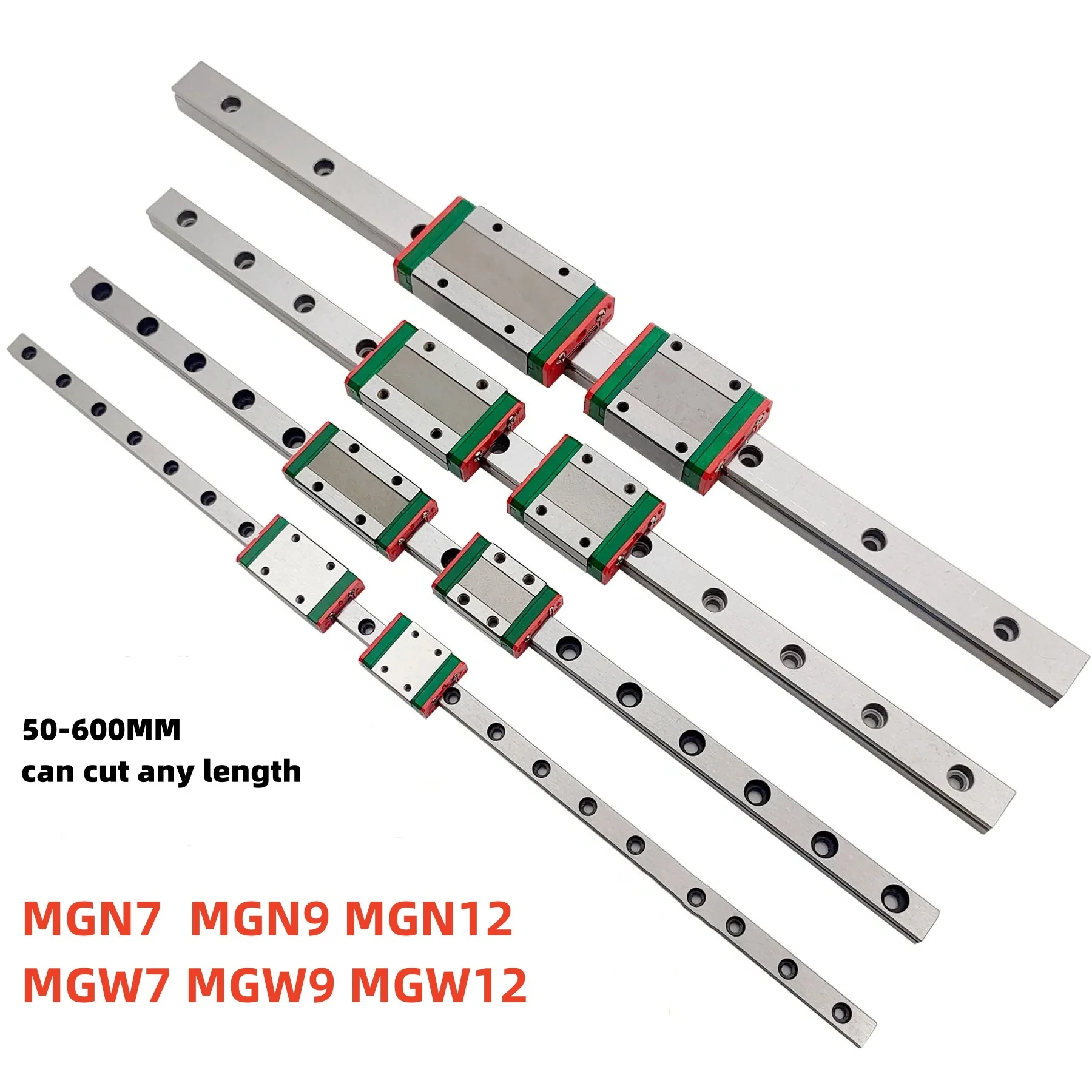 1 linear guide+1 carriage 3D Printer part  MGN7C MGN9C MGN12H MGN15C  miniature linear rail slide MGN7H MGN12C300/350/400mmMGN9H