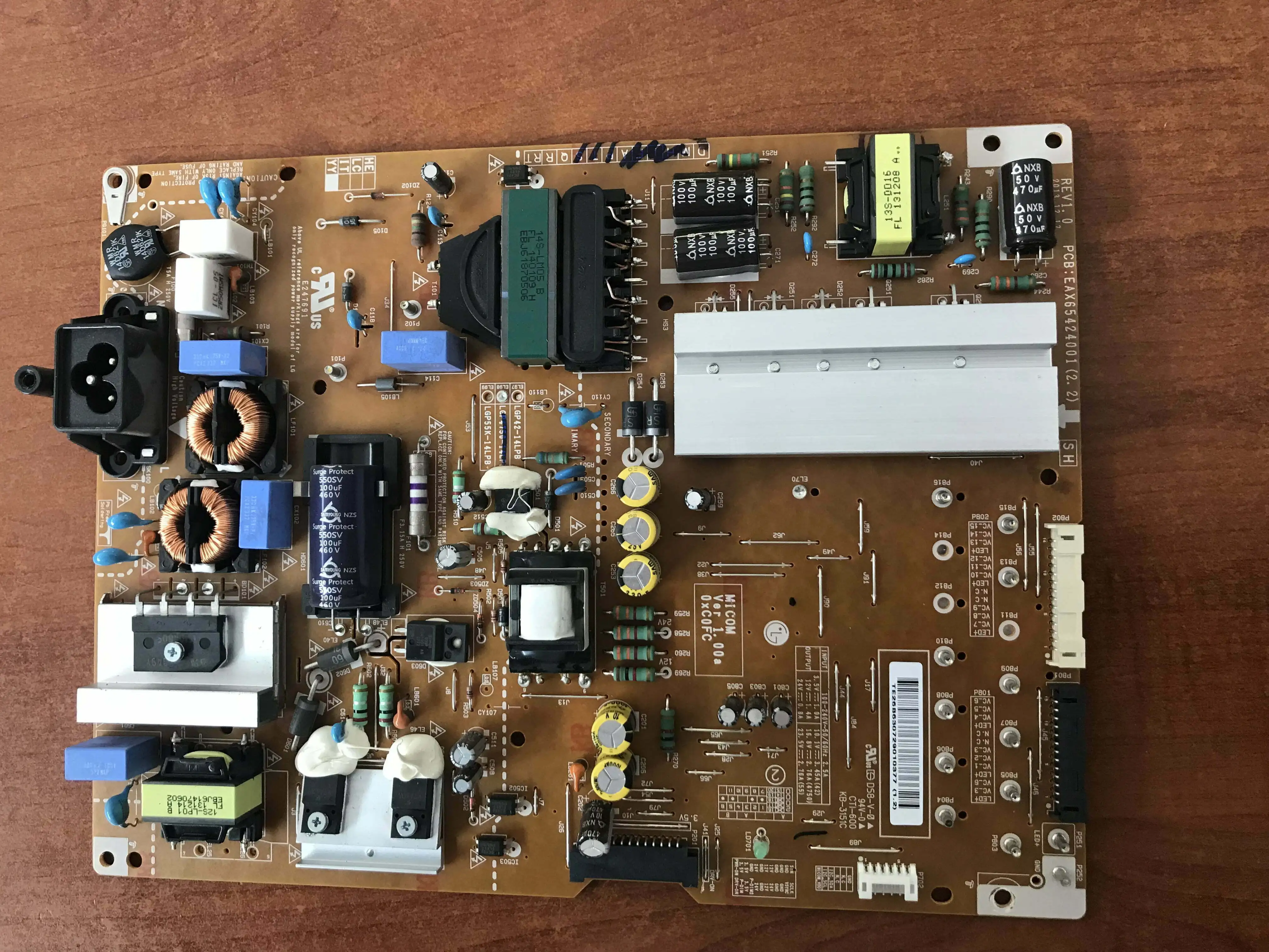 EAX65424001 (2.2) (2.3) (2.4) (2.7) Power Supply Board for 55LB671V 47\'\' 42\'\' 42LB670V 55LB7200 42LB671V 42LB677V 42LB690V TV