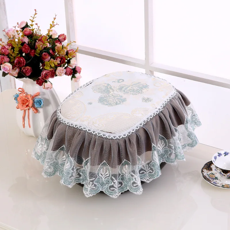 Air Fryer Dust Cover Lace Emroidery Yarn Edge Microwave Dust Cover Home Kitchen Appliances Microwave Oven Dust Cover