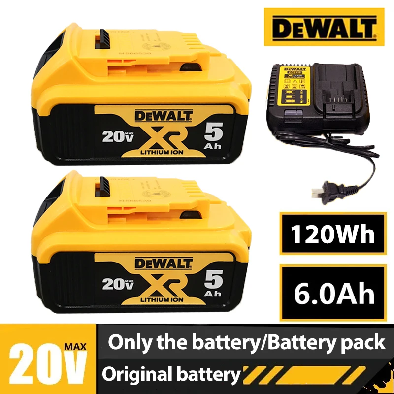 DeWalt電動工具用リチウムイオン電池,20V, 5.0Ah交換用リチウムイオン電池