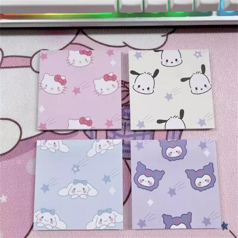 24pcs/lot Sanrio Kuromi Cinnamoroll Pochacco Memo Pad Sticky Notes Stationery Label Notepad Planner Sticker Post School Supplies