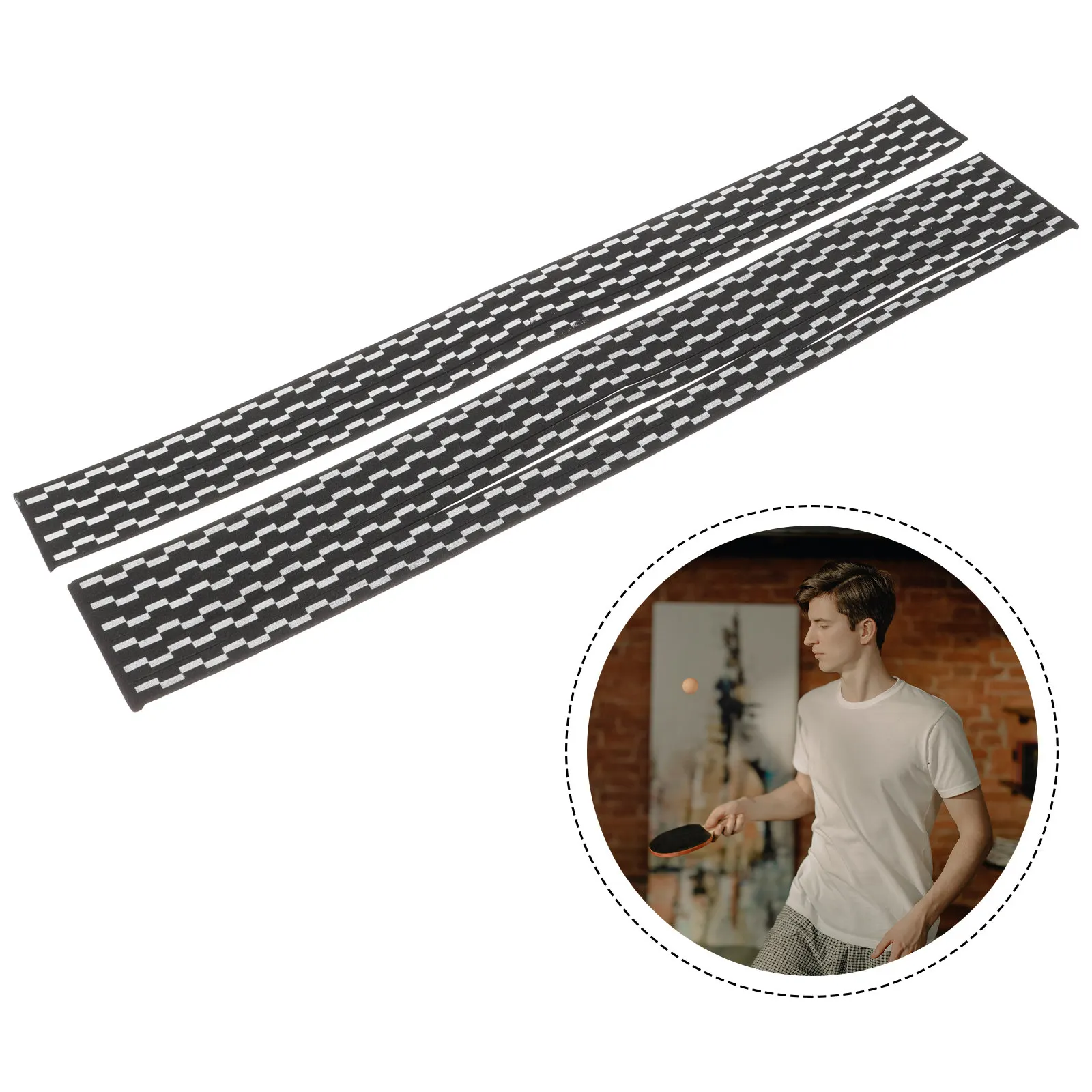 10 Rolls Table Tennis Paddle Edge Protector Eva Supple Tape Minimize Vibration Prevent Damage Long Side Tape Chessboard Pattern