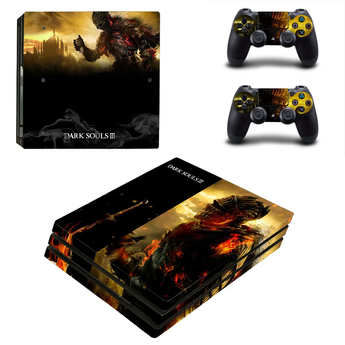 Темные души PS4 Pro кожаная Наклейка защитная обложка для консоли и контроллера Скины Виниловые