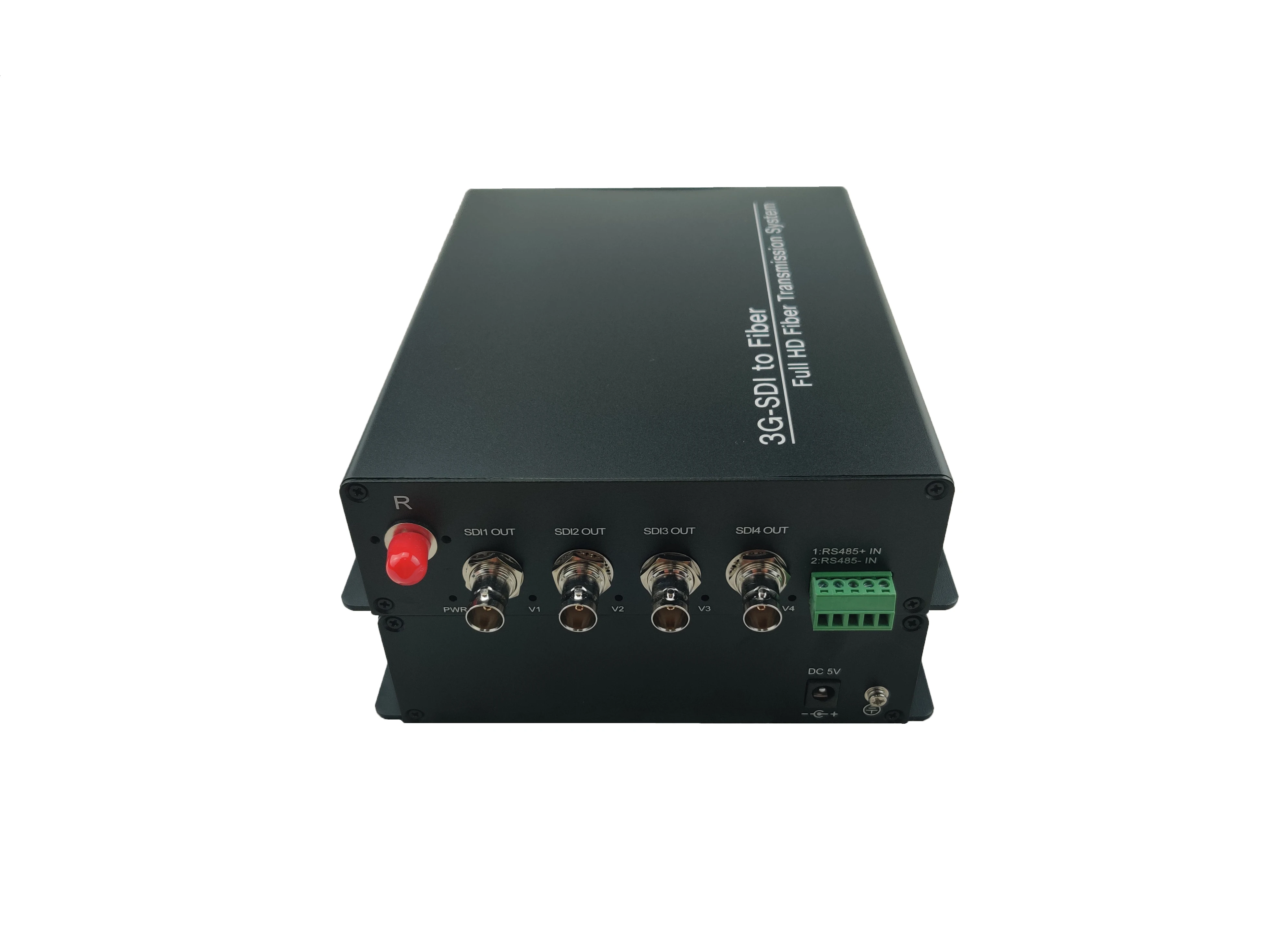 4 channel 3g-sdi over fiber optic Extender with data Media Converter