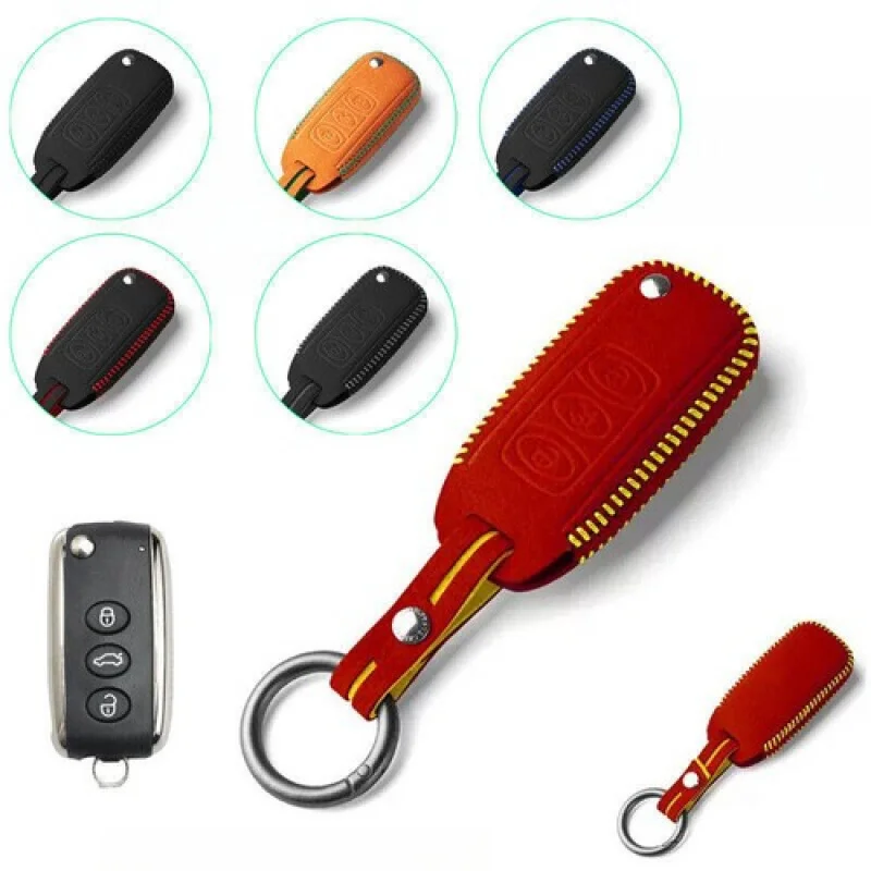 

A+ Suede Leather Car Remote Key Case Cover For Bentley Continental GT Mulsanne GTC