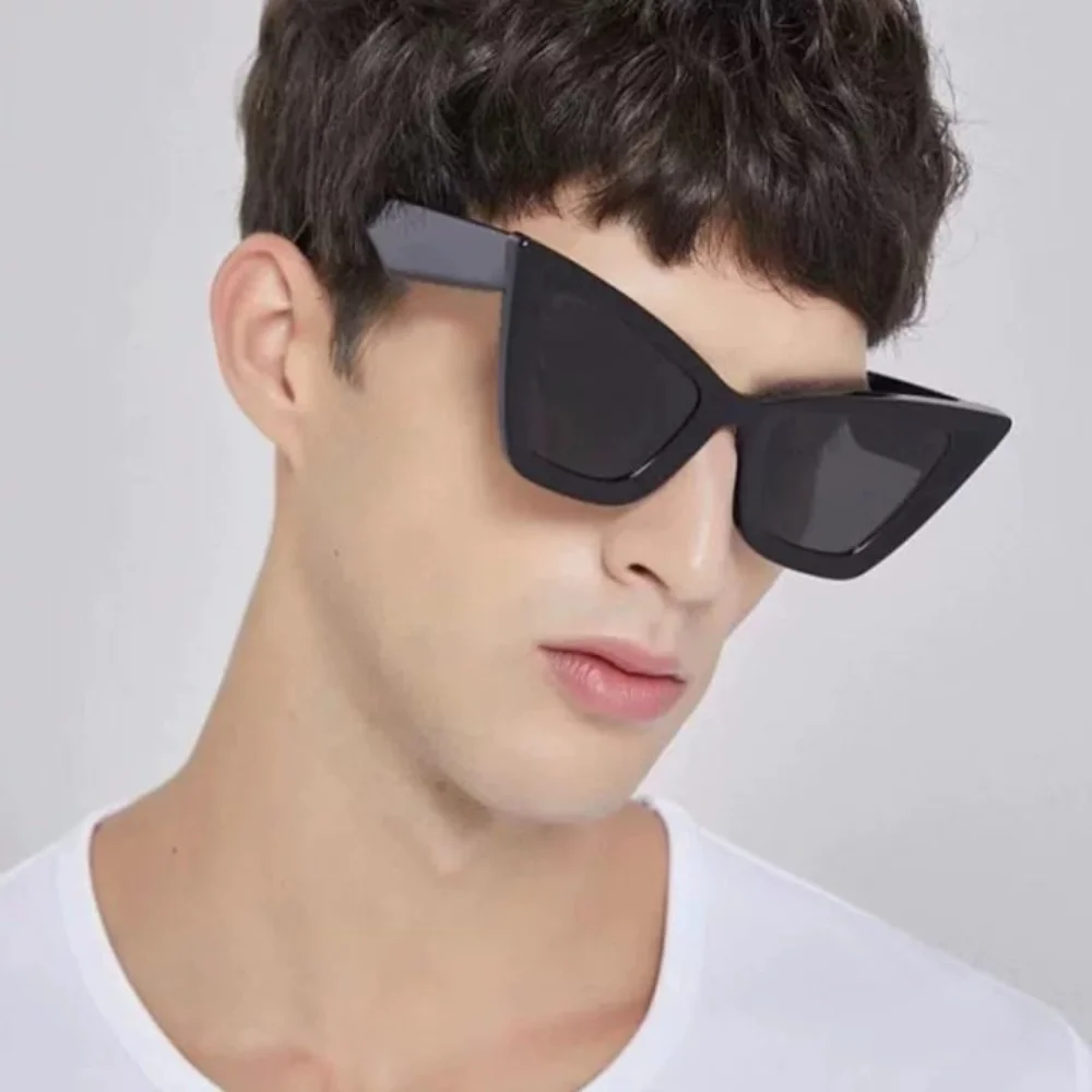 

Fashion Big Frame Cat Eye Sunglasses UV400 Punk Leopard Print Eyewear Vintage Lightweight Wide Legs Sun Glasses Travel
