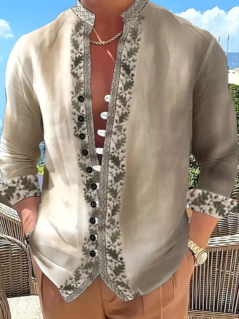 

New Men's Shirt Long Sleeve Shirt 3D Printed Pattern Long Sleeve Clothing Fashion Casual Soft Fabric Top