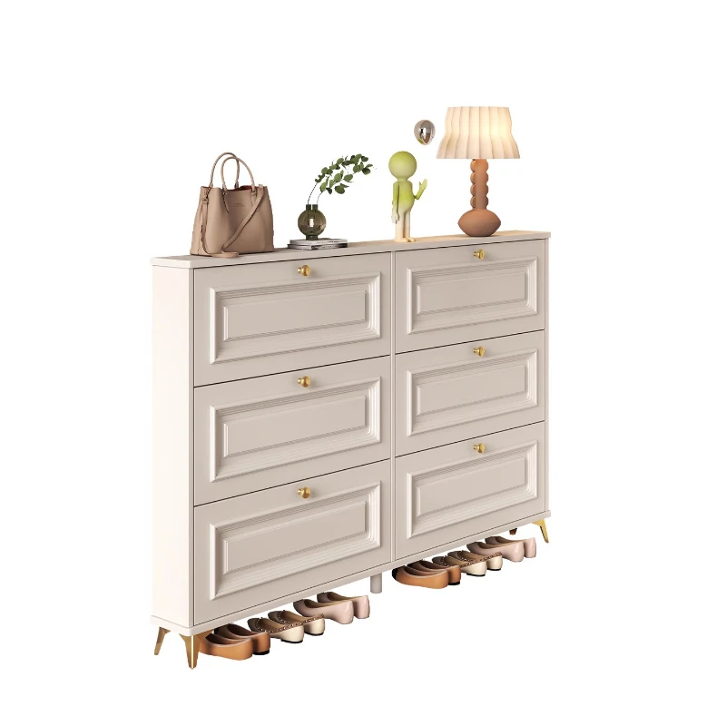 المفاصل مدخل خزانة خذاء درج عمودي النحاس المدخل مرآة خزانة خذاء باب خشبي Meuble Chaussures أثاث غرفة نوم