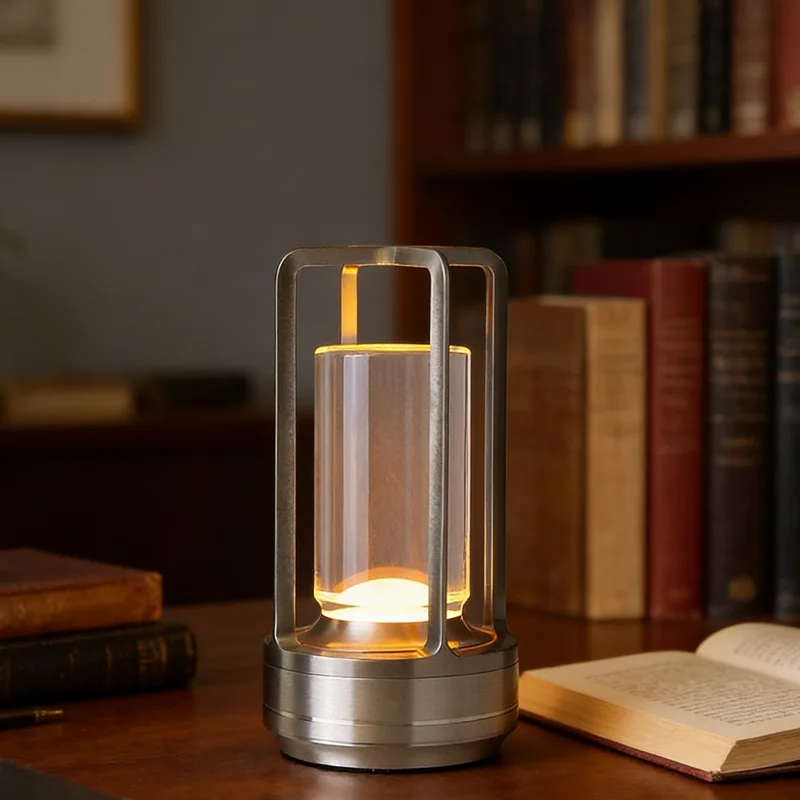 

LED Cordless Table Lamp Retro Bar Metal Desk Lamps Rechargeable Touch Dimming Night Light Restaurant Bedroom Home Outdoor Decor