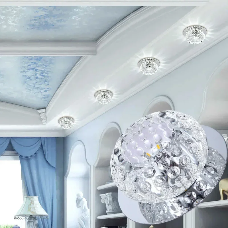 

Home Improvement Hallway LED Surface Crystal Ceiling Lamps Kitchen Study Aisle Loft Decorative Lights Living Room Illumination