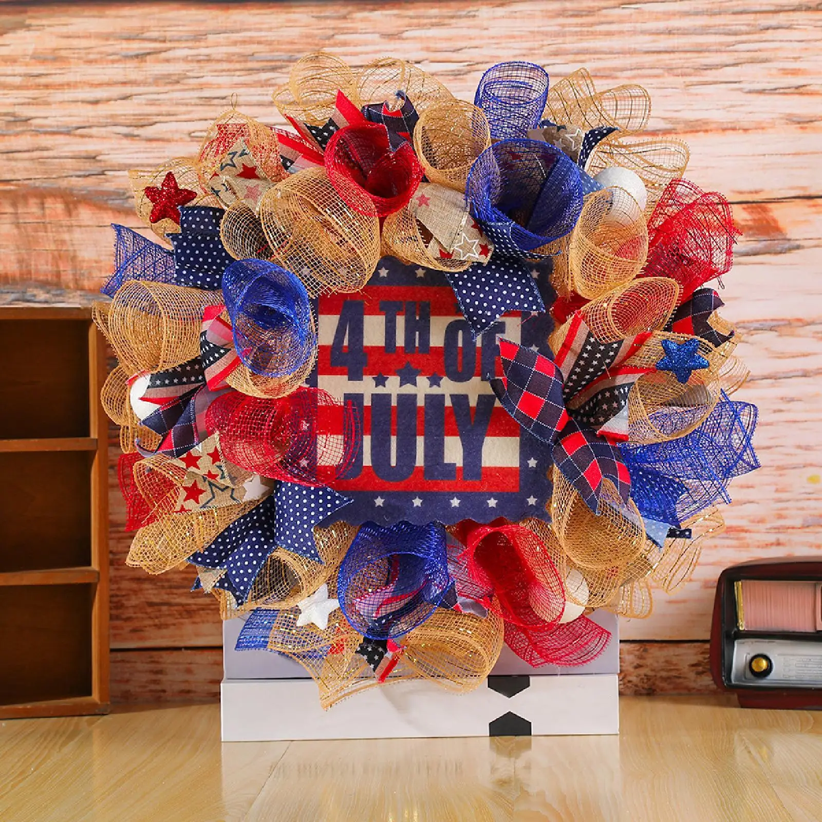 

Patriotic Wreath Home Decor Decorative Artificial Handmade Independence Day