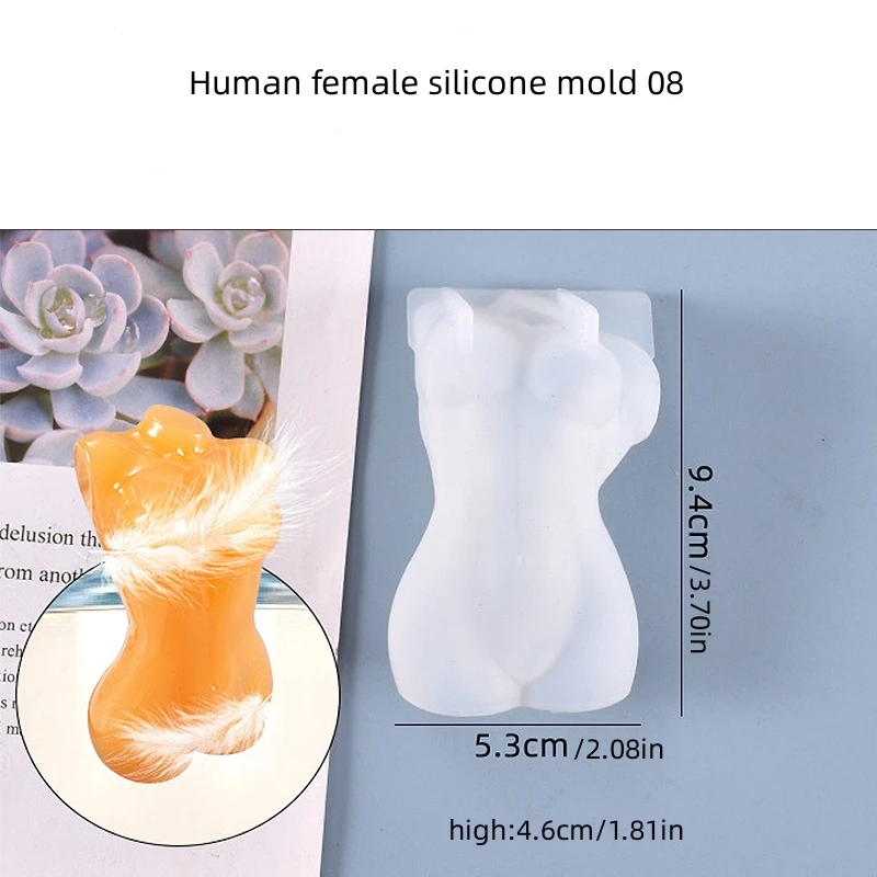 1pc/DIY 8 Types Of Drip Mold Simulation Human Body Male Body Female Body Model Posing Silicone Mold Home Ornament Molds