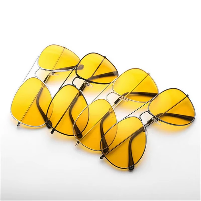 Motorcycle Men's Sunglasses Car Drivers Night Vision Goggles Anti-Glare Yellow Sun Glasses Women Driving Glasses