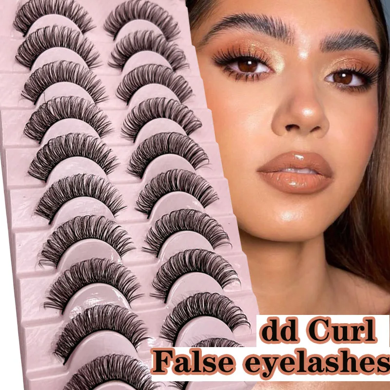 Russische Streifenwimpern 10 Paar Flauschige Kunstnerzwimpern 3D Falsche Wimpern Russische Volumen-Wimpern Künstliche Wimpern Giveaway Make-up – Detail 3