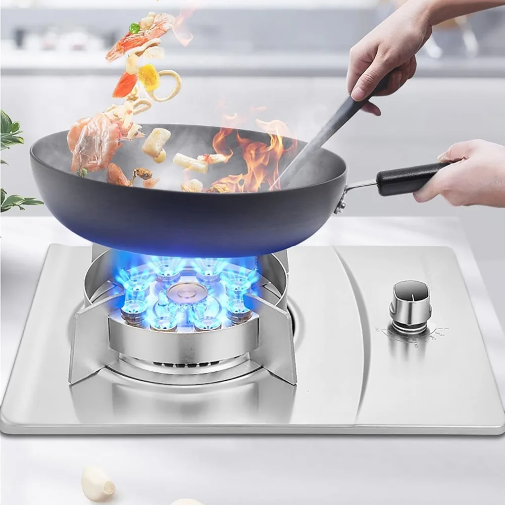 ガスコンロ、ビルトインガスコンロ、調理用、7.2KW、9口強火シングルバーナー、FFD付き、ステンレス製