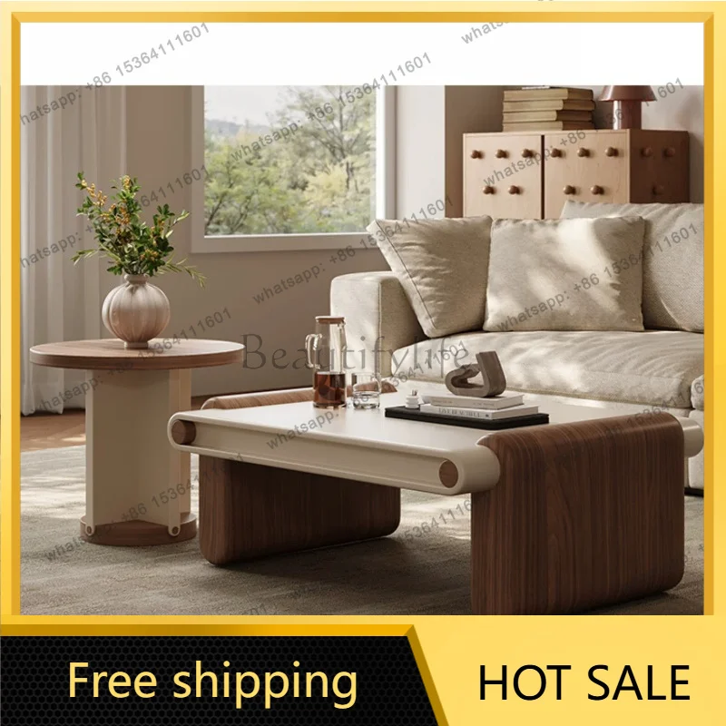 PG modern simple coffee table combination cream antique living room home high-end walnut creative
