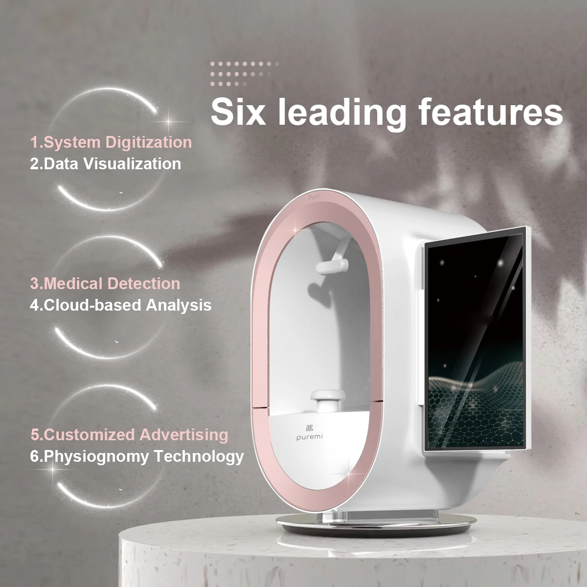 New Design Portable 3D AI Analyzer Skin Smart Digital Facial Screen Home Use Skin Analyzer