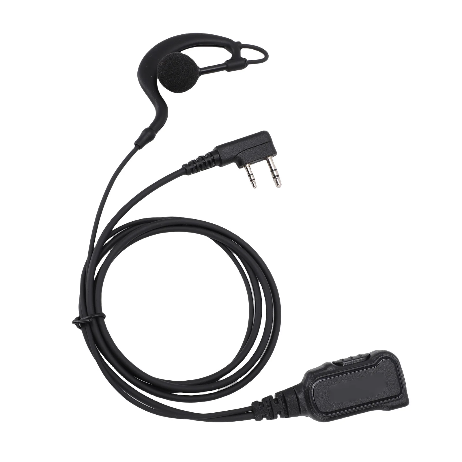 

G Shape Earpiece Headset Fit for Kenwood TK-2100 TK-3207 2 Way Radio Earpiece with Push to Talk Key Mic 2 Pin