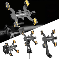 Bicycle Mobile Phone Holder Mountain Bike Four Claw Mobile Holder 360° Rotating Adjustable Sports Aluminum Alloy Phone Stand