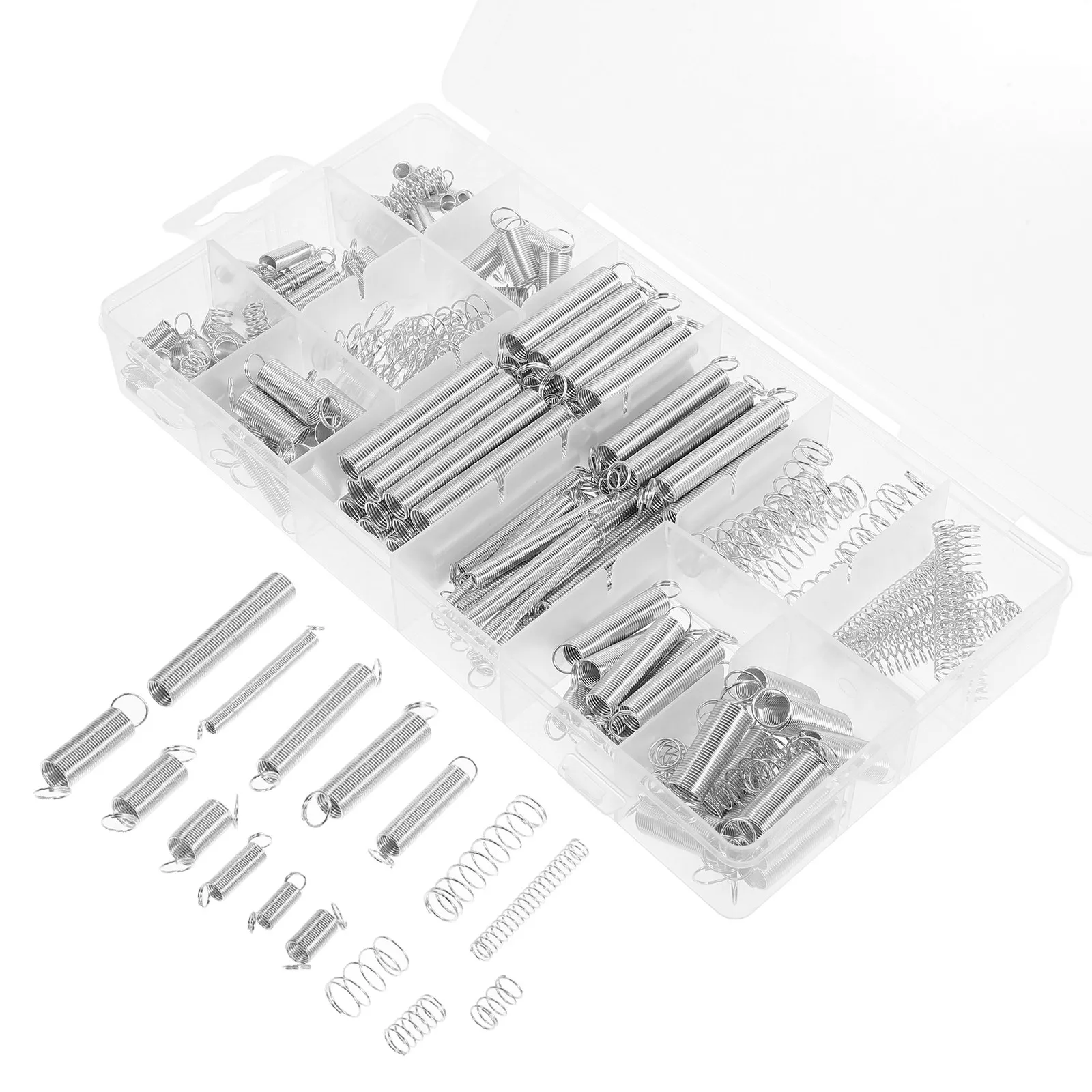 

200Pcs DIY Spring Kit Versatile Metal Spring Assortment for Fixing Supporting Connecting Multiple Purposes Small Springs Kit