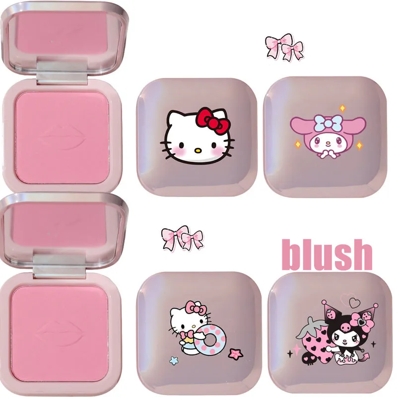 Hello Kitty Pink Blush Sweet Girl Exquisite Make Up Tool Fashion Kuromi Melody Pattern Life Supplies Girlfriend Festival Gift