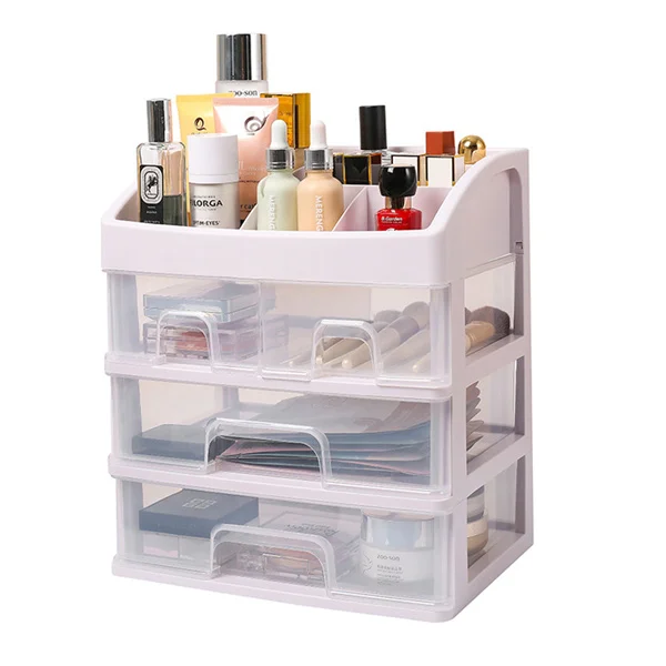 Three-Layer Plastic Desktop Organizer Box with Drawers for Home Office Storage And Organization