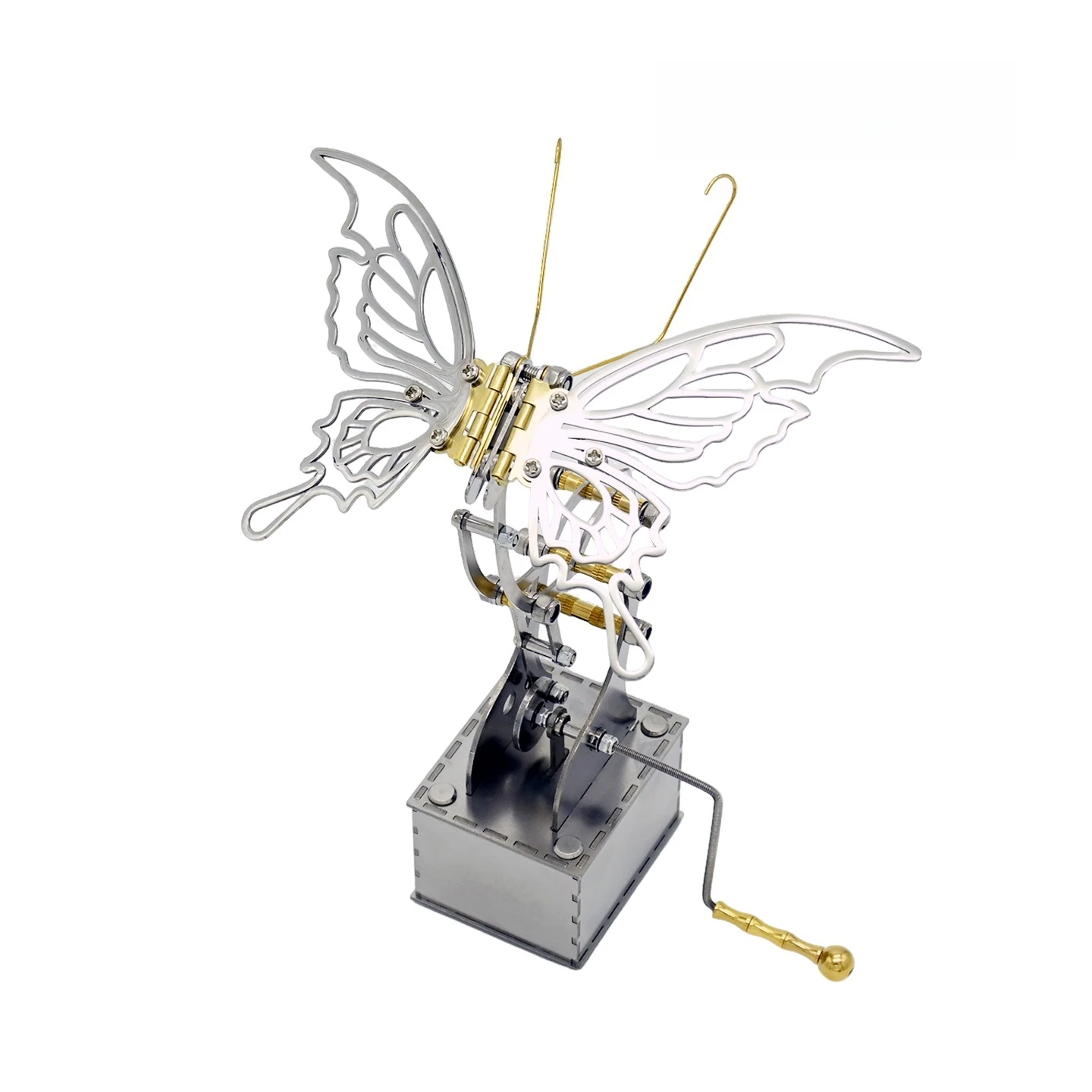 تمثال فراشة ميكانيكية نموذج فراشة ميكانيكية ديكور سطح المكتب الإبداعي هدية فراشة ميكانيكية كهربائية معدنية